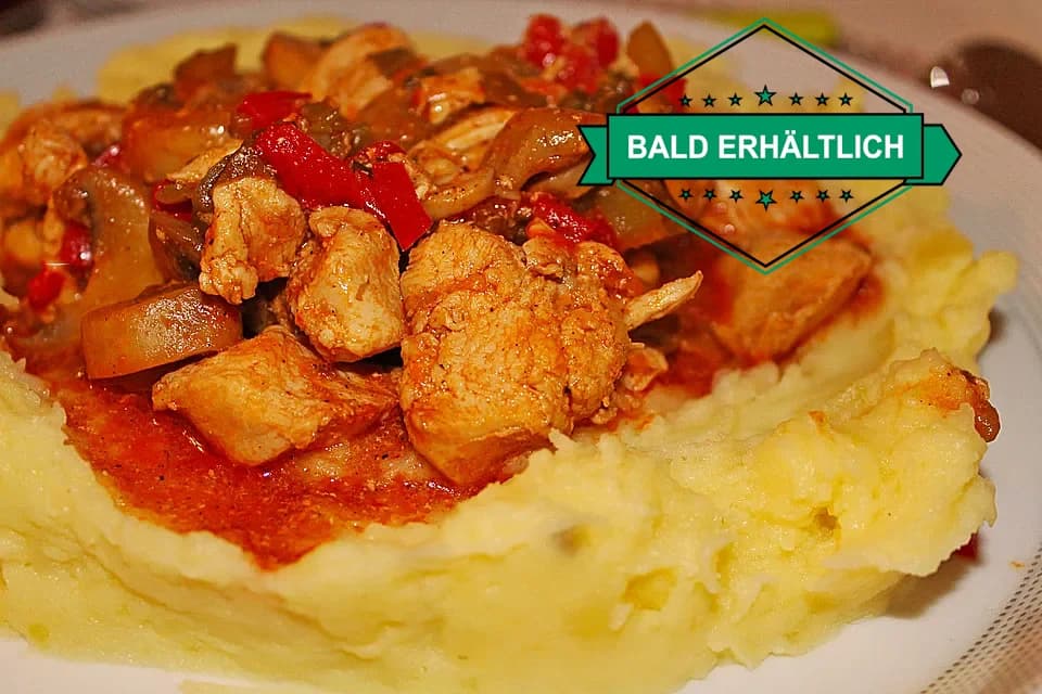 Hähnchen Sauté mit Kartoffelpüree und Gemüse am 23.03.2026