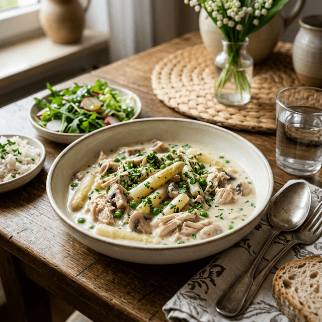 Feines Hühnerfrikassee