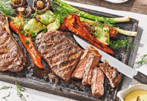 Gegrilltes Rumpsteak mit mariniertem Grillgemüse am 05.07.2025