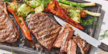 Gegrilltes Rumpsteak mit mariniertem Grillgemüse am 05.07.2025